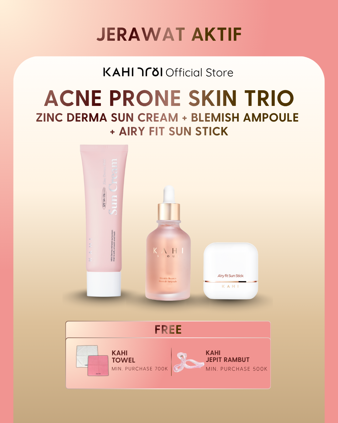 [Official] KAHI Acne Prone Skin Trio - Zinc Derma Blemish Ampoule Airy Fit