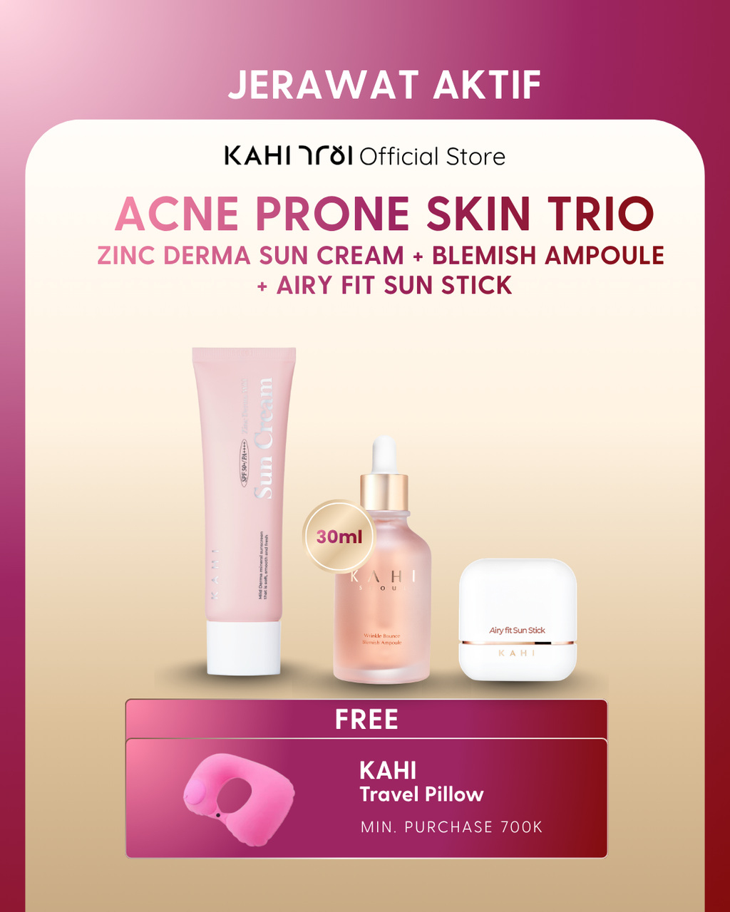 [Official] KAHI Acne Prone Skin Trio - Zinc Derma Blemish Ampoule Airy Fit