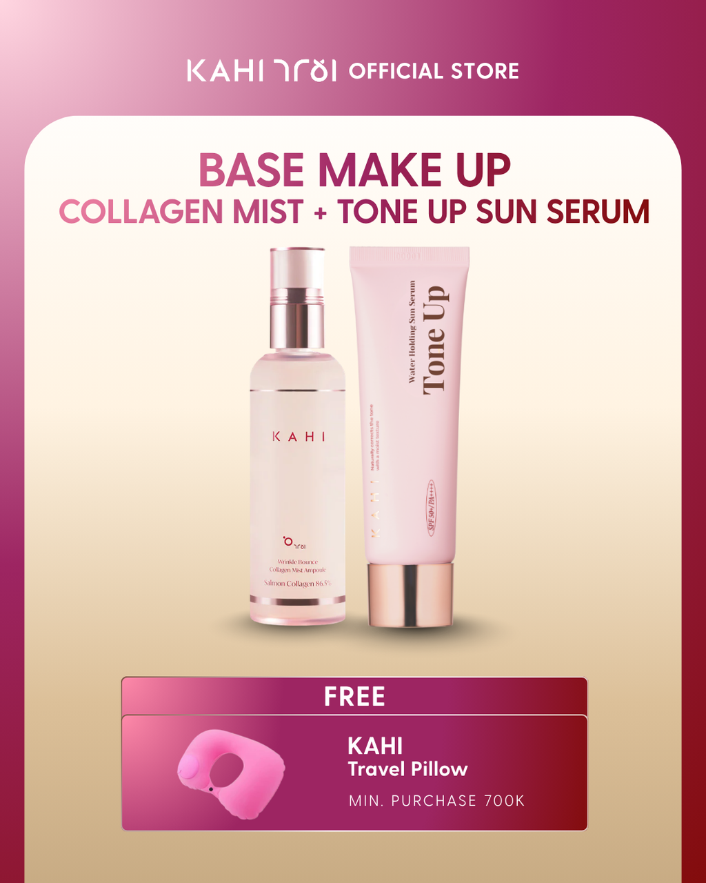 [Official] KAHI Base Make Up Wrink Collagen Mist & Tone Up Sun Serum