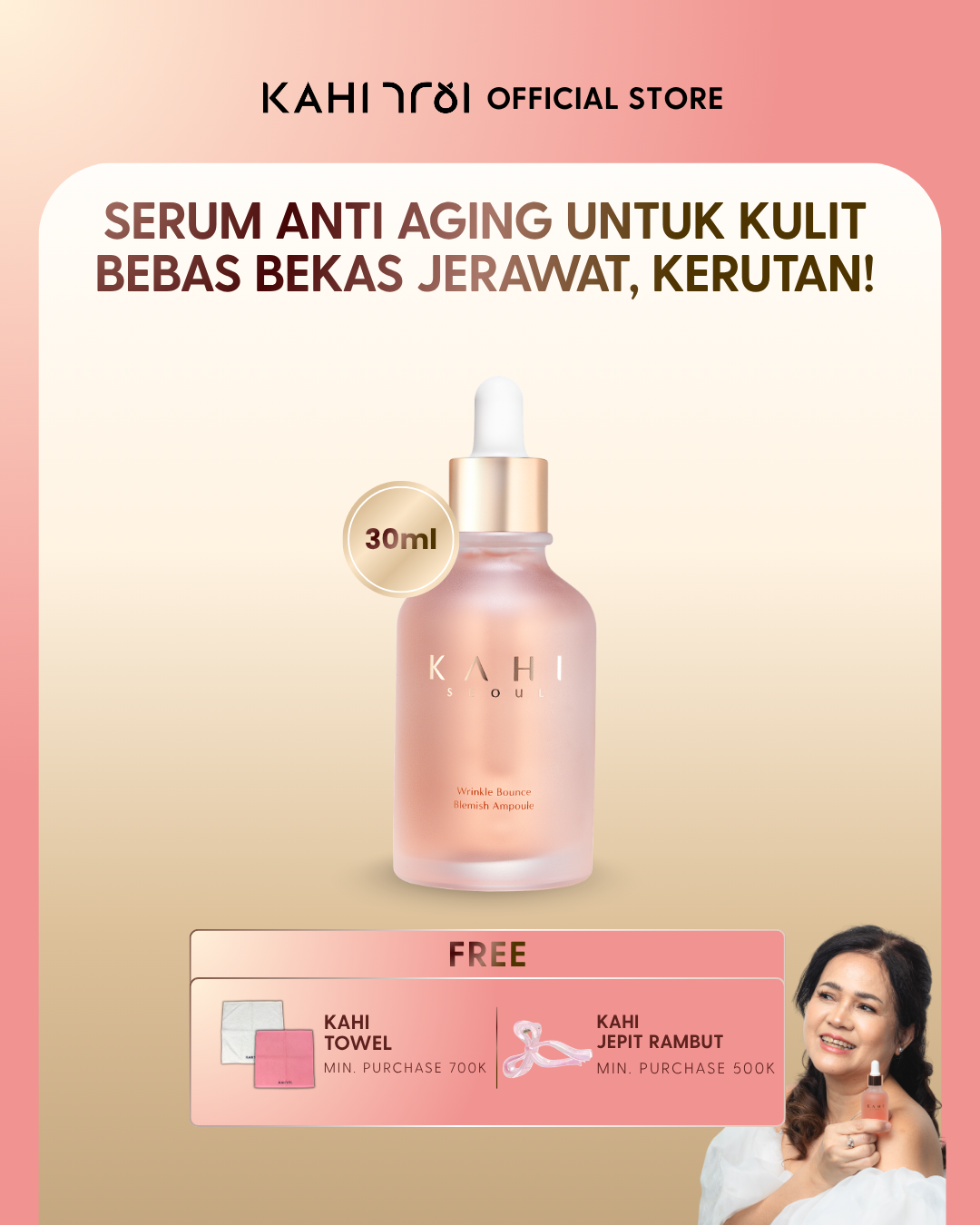 KAHI Wrinkle Bounce Blemish Ampoule 30ml — Skincare Korea Bebas Kerutan & Bekas Jerawat
