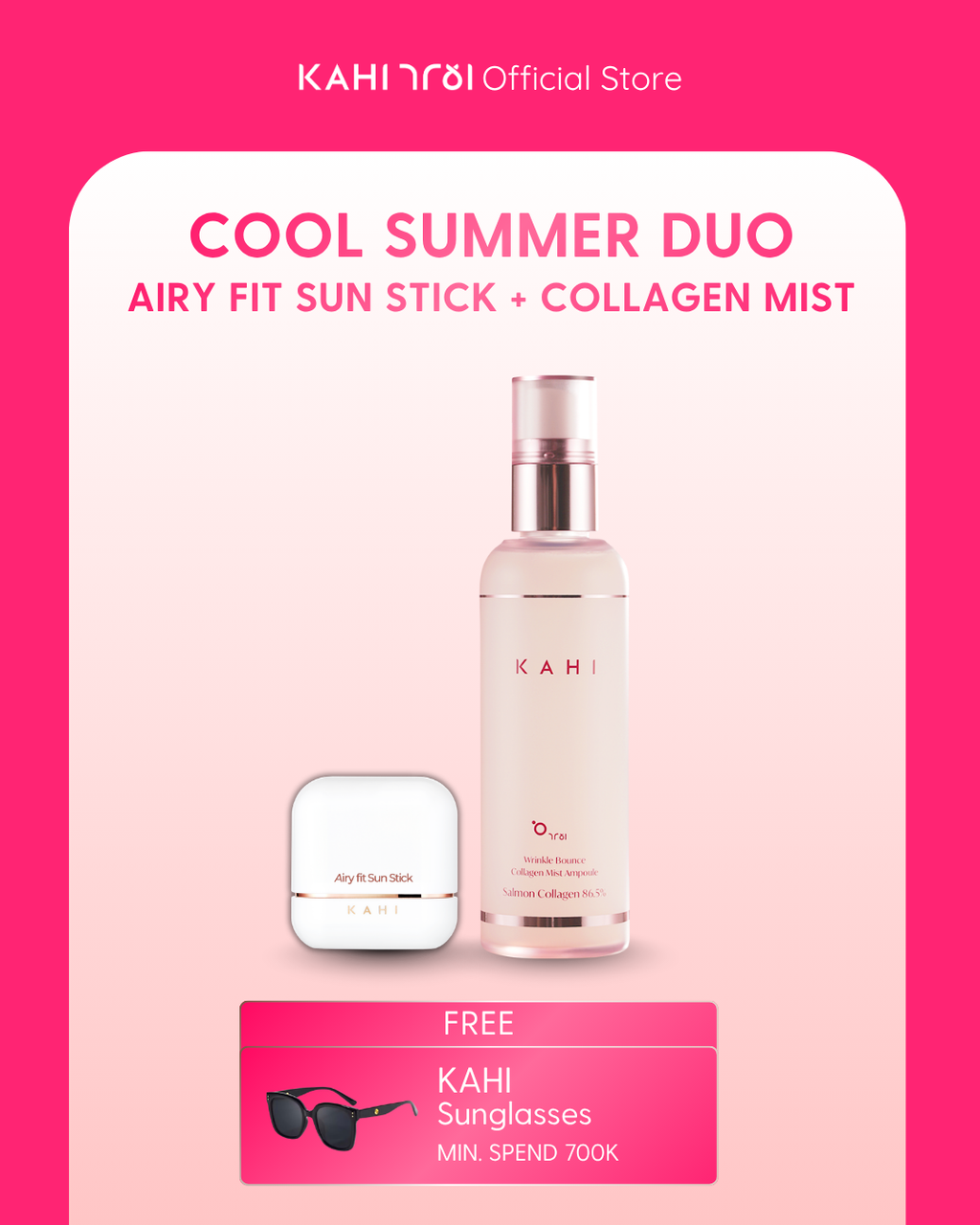 [Official] KAHI Cool Summer Duo — Collagen Mist + Airy Fit Sunstick