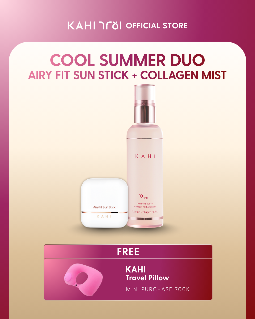 [Official] KAHI Cool Summer Duo — Collagen Mist + Airy Fit Sunstick