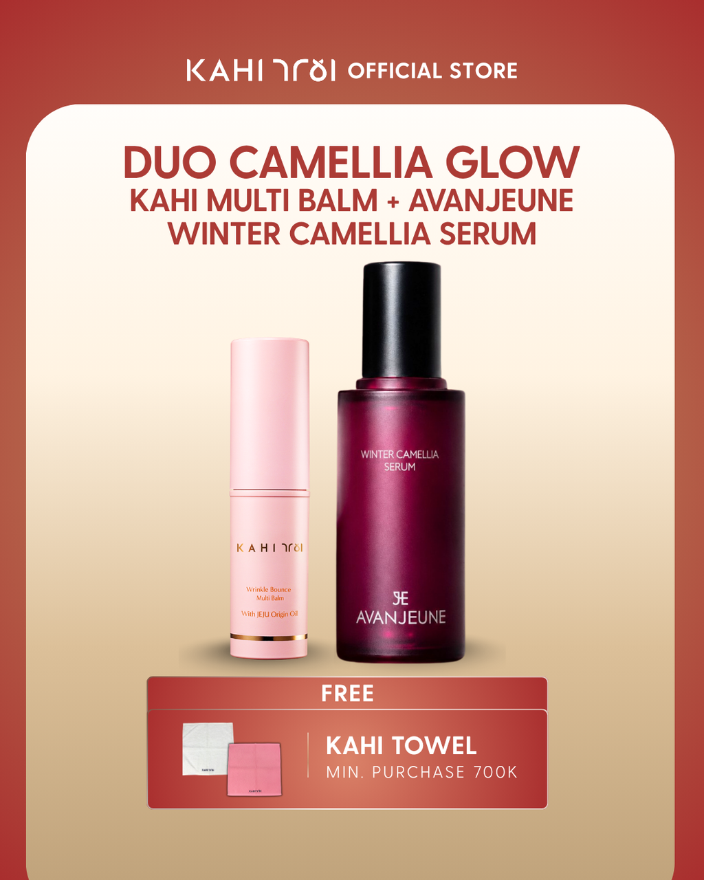 [Official] AVANJEUNE x KAHI Winter Glow Duo - AVANJEUNE Winter Camellia Serum 50ml + KAHI Multi Balm - Korean Skincare Bundle