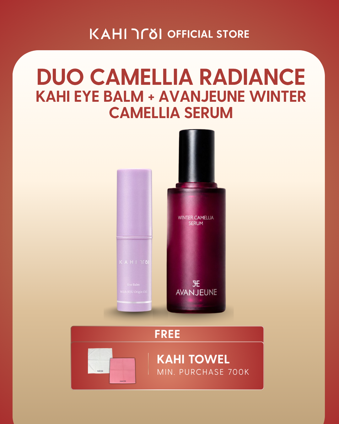 [Official] AVANJEUNE x KAHI Duo Camellia Radiance - AVANJEUNE Winter Camellia Serum 50ml + KAHI Eye Balm - Korean Skincare Bundle