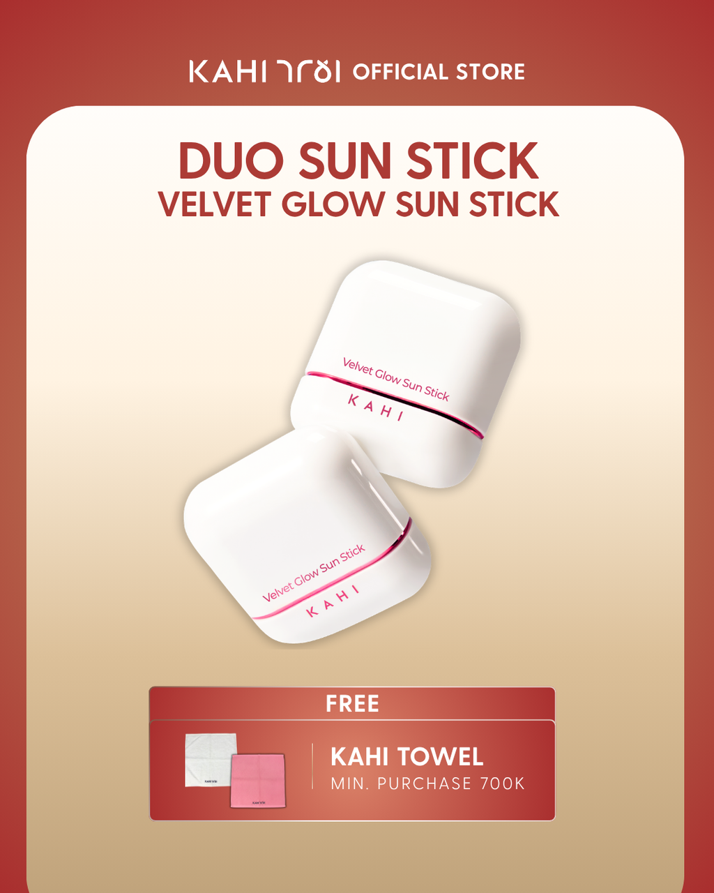 [Official] KAHI Duo Velvet Glow Sunstick SPF50+ PA++++ — Ultimate Hydrating Sun Protection