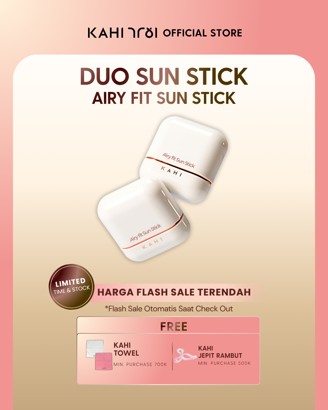 [Official]  KAHI Duo Airy Fit Sunstick SPF50+ PA++++ — Ultimate Lightweight Sun Protection
