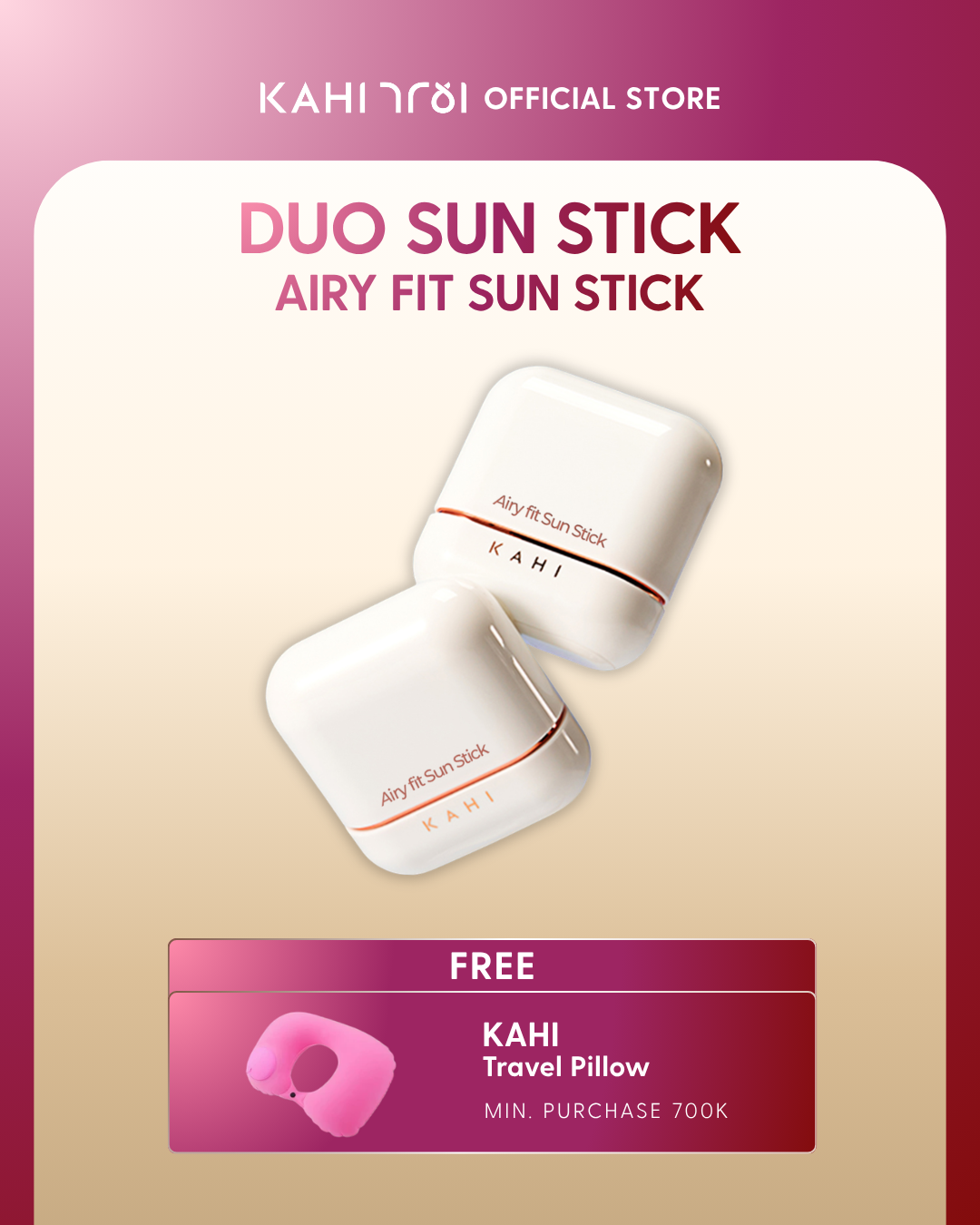 [Official]  KAHI Duo Airy Fit Sunstick SPF50+ PA++++ — Ultimate Lightweight Sun Protection