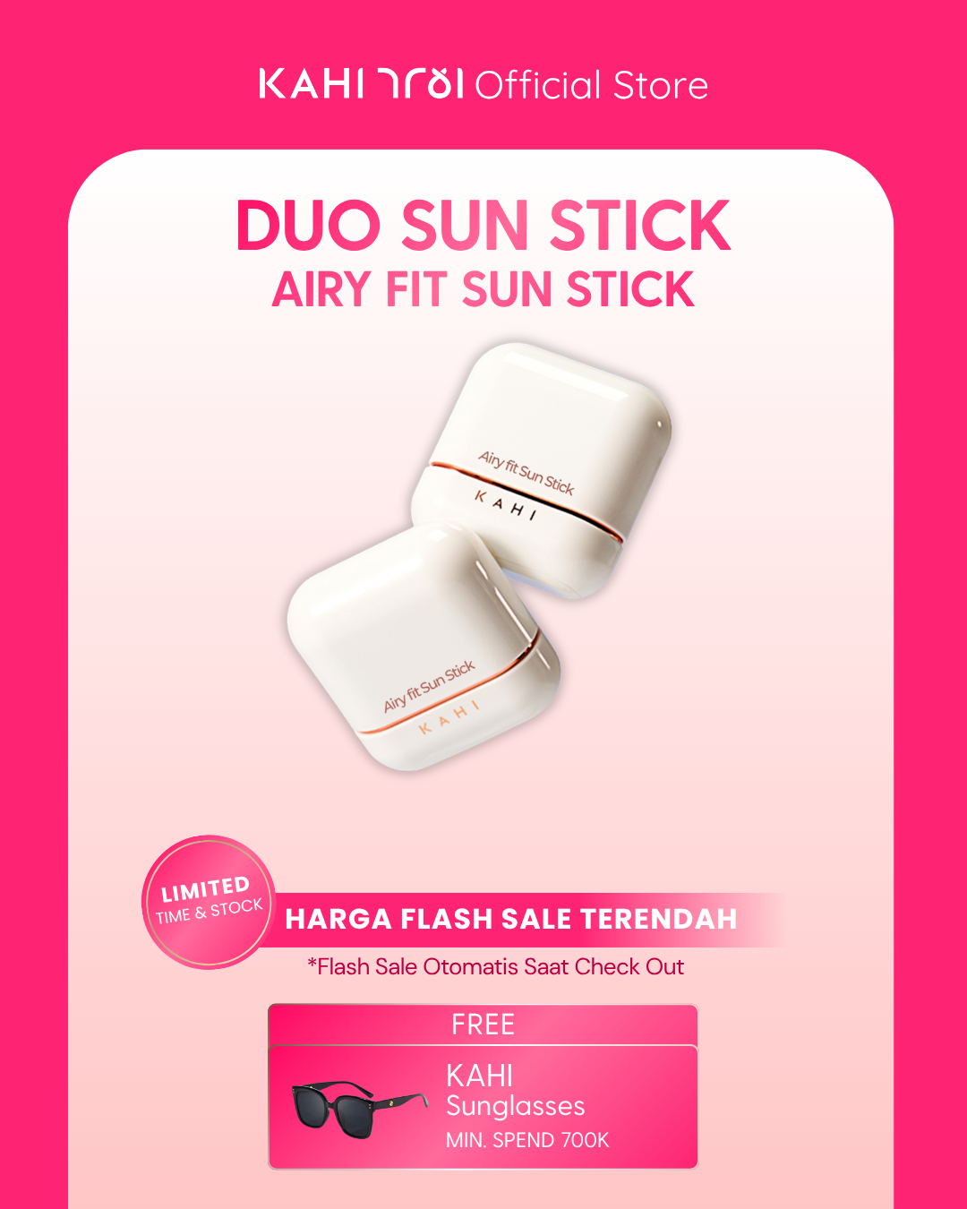 [Official]  KAHI Duo Airy Fit Sunstick SPF50+ PA++++ — Ultimate Lightweight Sun Protection