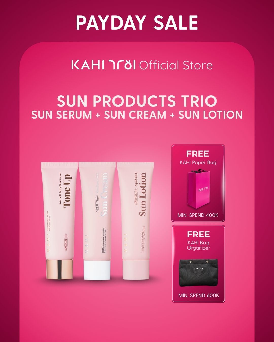 [Official] KAHI Sun Cream Trio - Tone Up + Mild Sun + Aqua Shield Cream