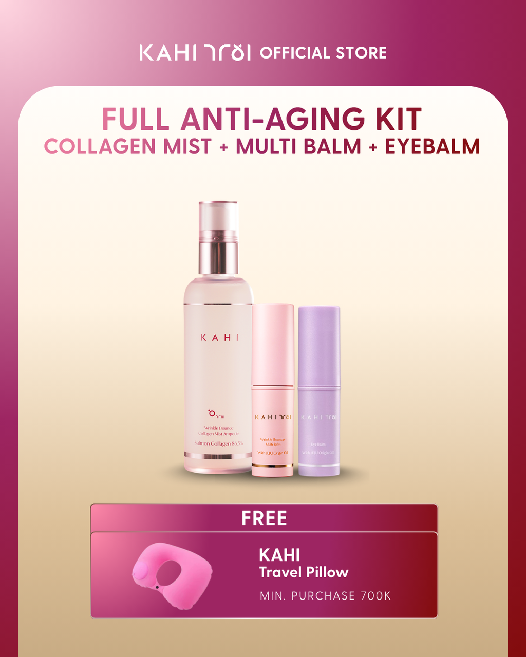[Official] KAHI Full Anti-Aging Set Multi Balm + Collagen Mist + Eye Balm
