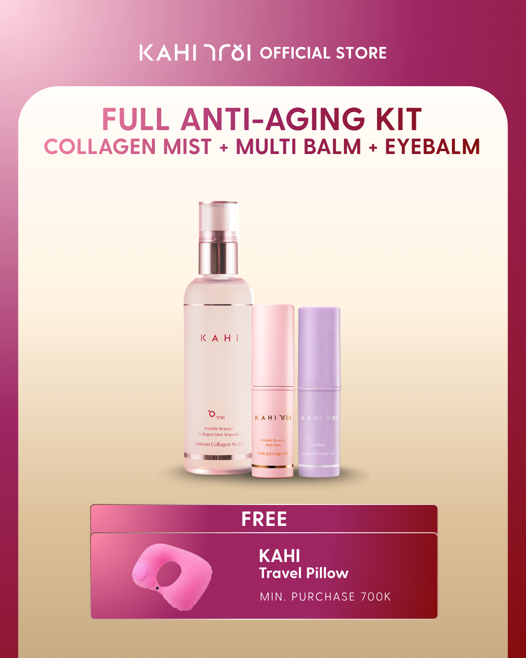 [Official] KAHI Full Anti-Aging Set Multi Balm + Collagen Mist + Eye Balm