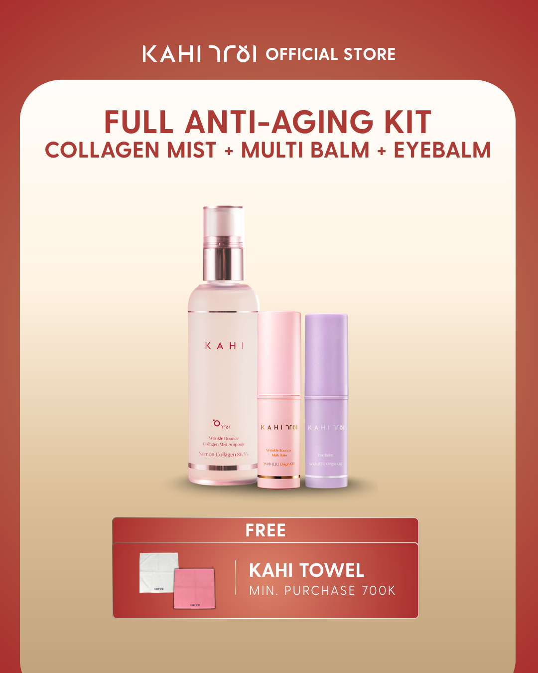 [Official] KAHI Full Anti-Aging Set Multi Balm + Collagen Mist + Eye Balm
