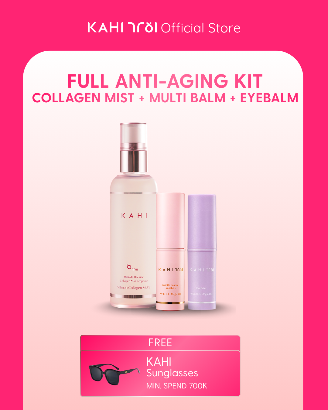[Official] KAHI Full Anti-Aging Set Multi Balm + Collagen Mist + Eye Balm