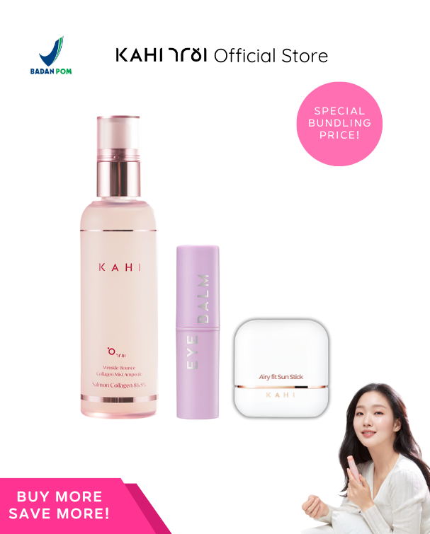 [Official] KAHI Glowing Lawan Kerutan Kit — Korean Moisturizer, Mist & Sunscreen for Anti Aging
