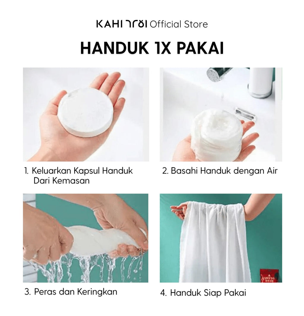 [Official] KAHI GIFT FOR YOU - KAHI Handuk Permen Badan Kompress Kain Lap Terkompresi Travel Towel Handuk Wajah Sekali Pakai