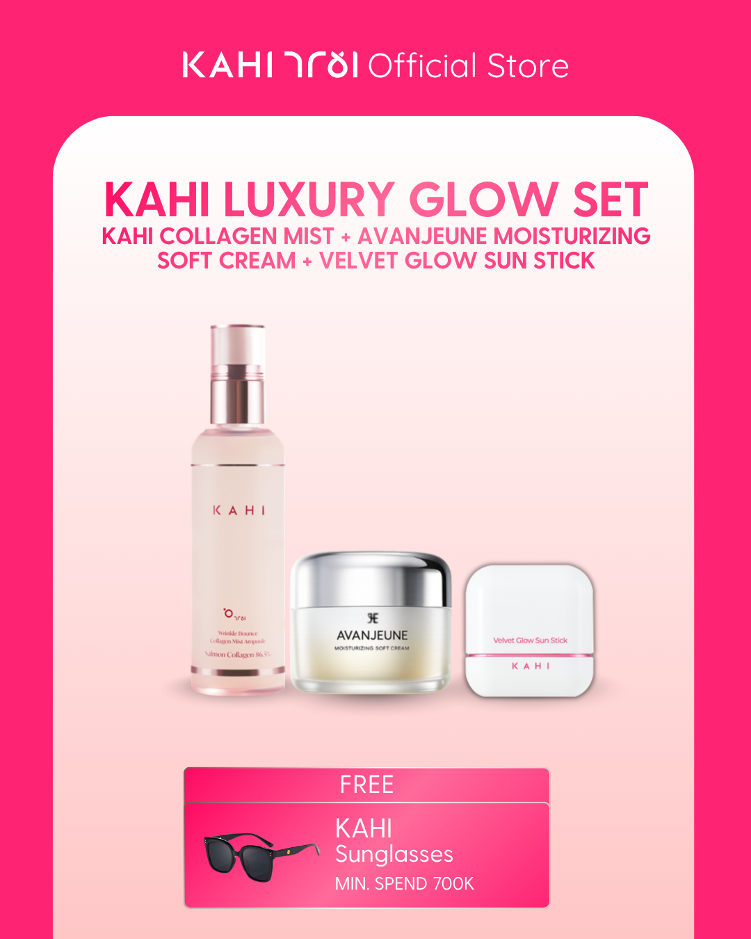 [Official] Kahi x Avanjuene Luxury Glow Kit- Collagen Mist 120 ml + Velvet Glow + Avanjuene Soft Cream