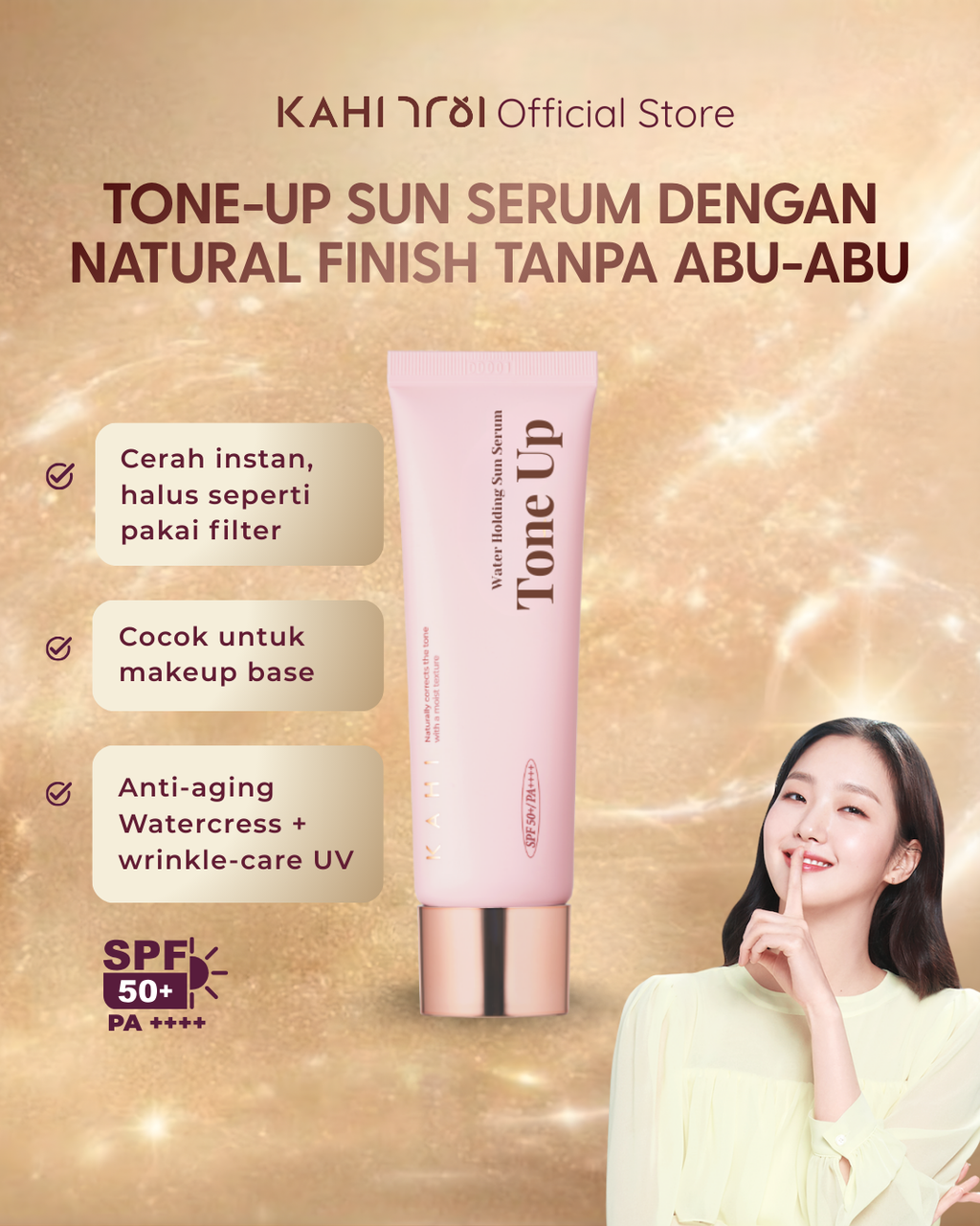 [Official] KAHI Water Holding Tone Up Sun Serum SPF 50+ PA++++ 50ml