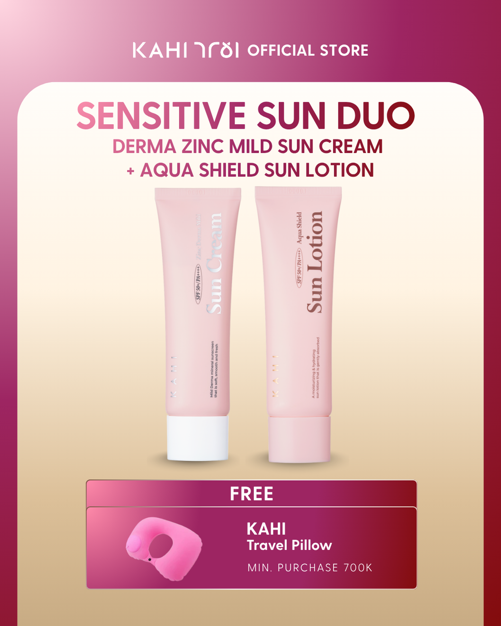 [Official] KAHI Sensitive Sun Duo Zinc Derma Mild Sun Cream + Aqua Shield Sun Lotion