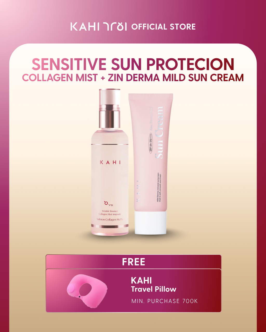 [Official] KAHI Sensitive Sun Protection Collagen Mist & Zinc Derma Mild Sun Cream