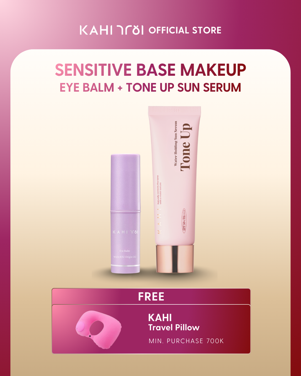 [Official] KAHI Sensitive Base Makeup Eye Balm + Water Holding Tone Up Sun