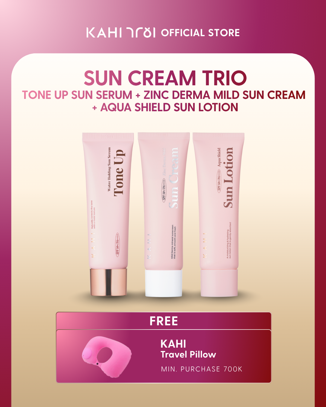 [Official] KAHI Sun Cream Trio - Tone Up + Mild Sun + Aqua Shield Cream