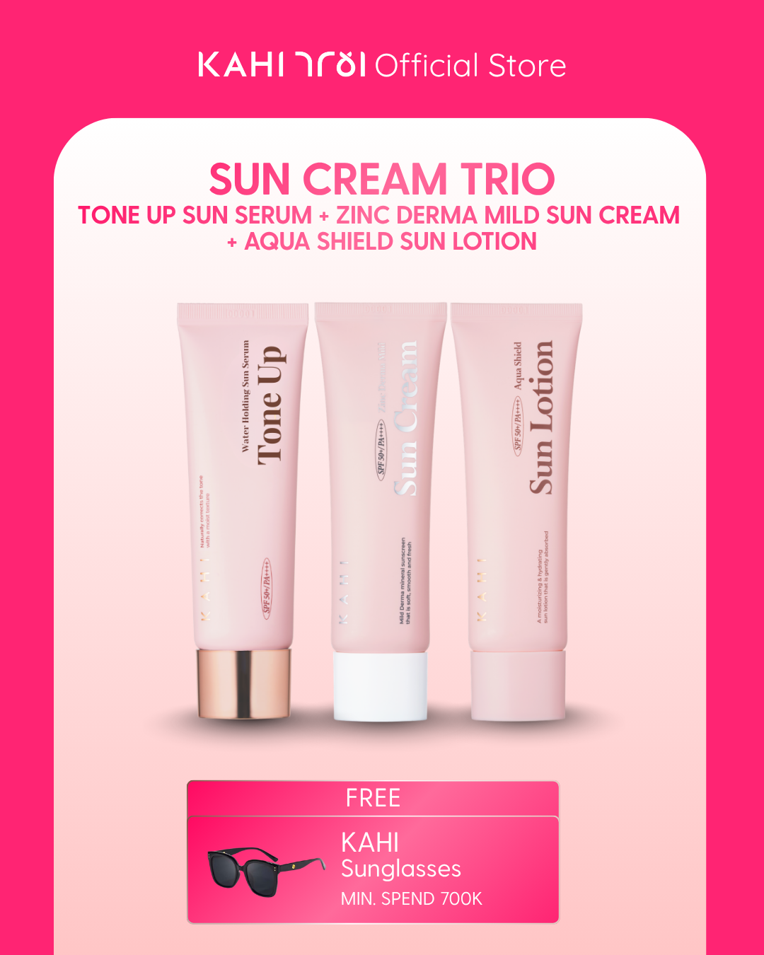 [Official] KAHI Sun Cream Trio - Tone Up + Mild Sun + Aqua Shield Cream