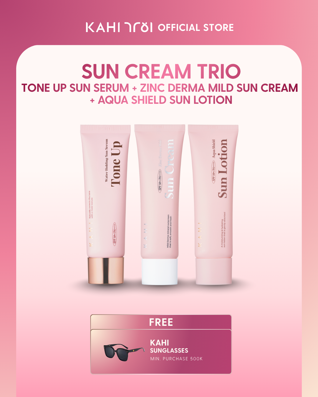 [Official] KAHI Sun Cream Trio - Tone Up + Mild Sun + Aqua Shield Cream