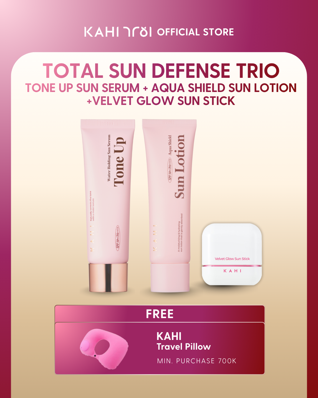 [Official] KAHI Total Sun Defense Trio Tone Up Sun Serum + Aqua Shield Sun Lotion + Velvet Glow