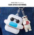 [Official] KAHI Sun Stick Keyring - Waterproof Silicone Keychain Holder Broad Spectrum SPF 50+ PA++++ Korean Face Sunscreen Stick - Cute Bag Charm Carrying Case Travel Accessories