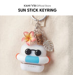 [Official] KAHI Sun Stick Keyring - Waterproof Silicone Keychain Holder Broad Spectrum SPF 50+ PA++++ Korean Face Sunscreen Stick - Cute Bag Charm Carrying Case Travel Accessories