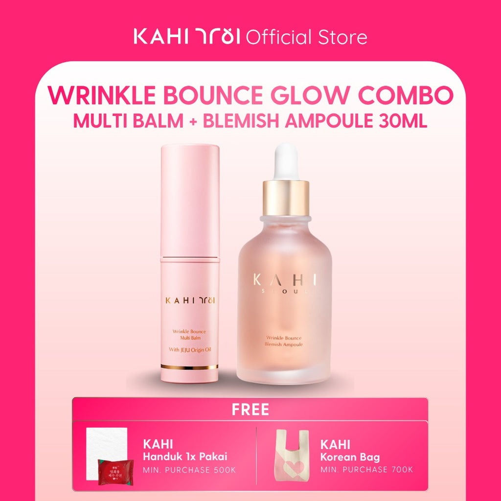 [Official]  KAHI Glowing Lawan Kerutan Kit — Korean Moisturizer, Mist & Sunscreen for Anti Aging