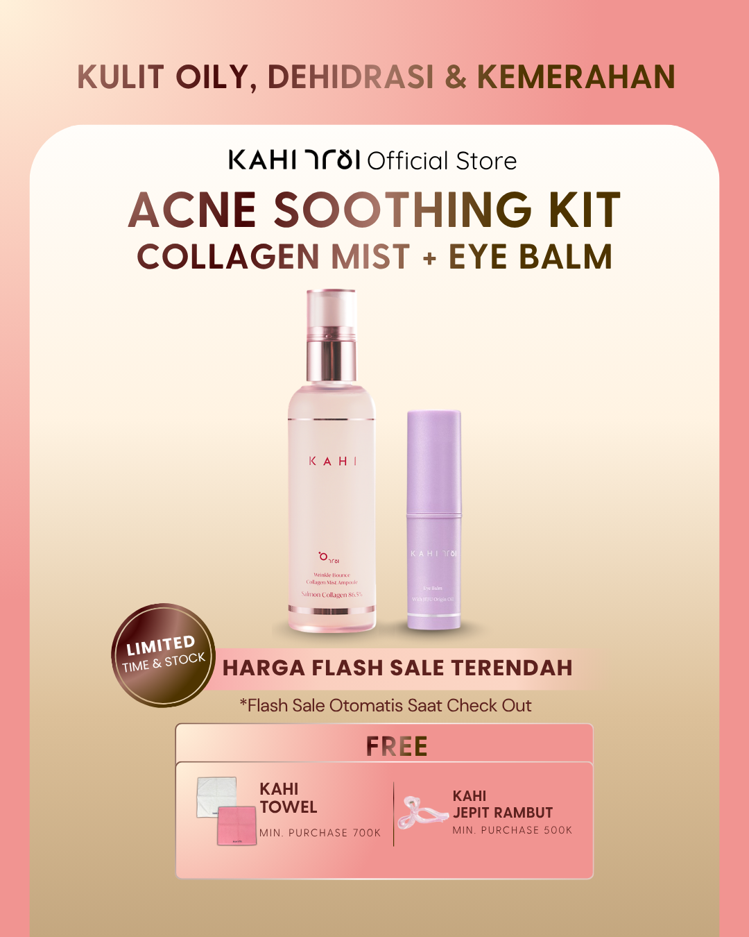 [Official] KAHI Acne Soothing Kit Eye Balm Wrinkle Collagen Mist