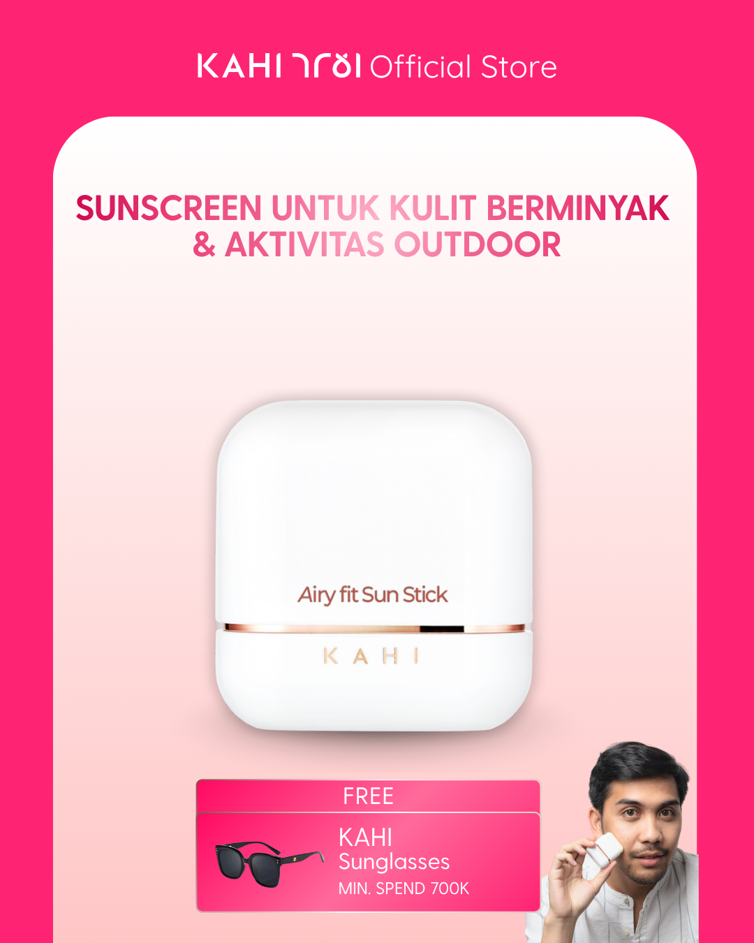 [Official]  KAHI Airy Fit Sunstick SPF50+ PA++++ — Lightweight & Hydrating Sun Protection — 14g