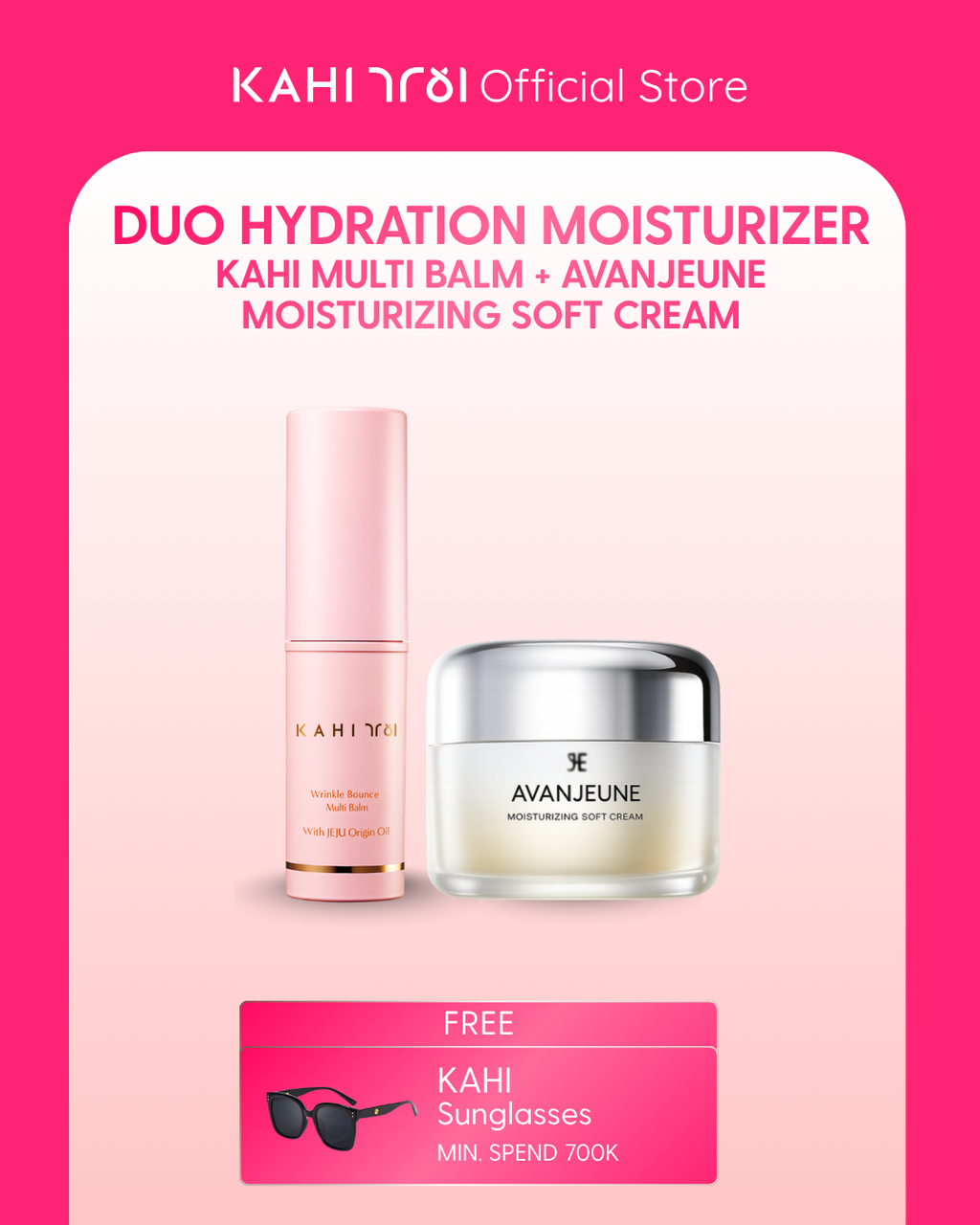 [Official] AVANJEUNE x KAHI Duo Hydration Moisturizer - AVANJEUNE Moisturizing Soft Cream 50ml + KAHI Multi Balm - Korean Skincare Bundle