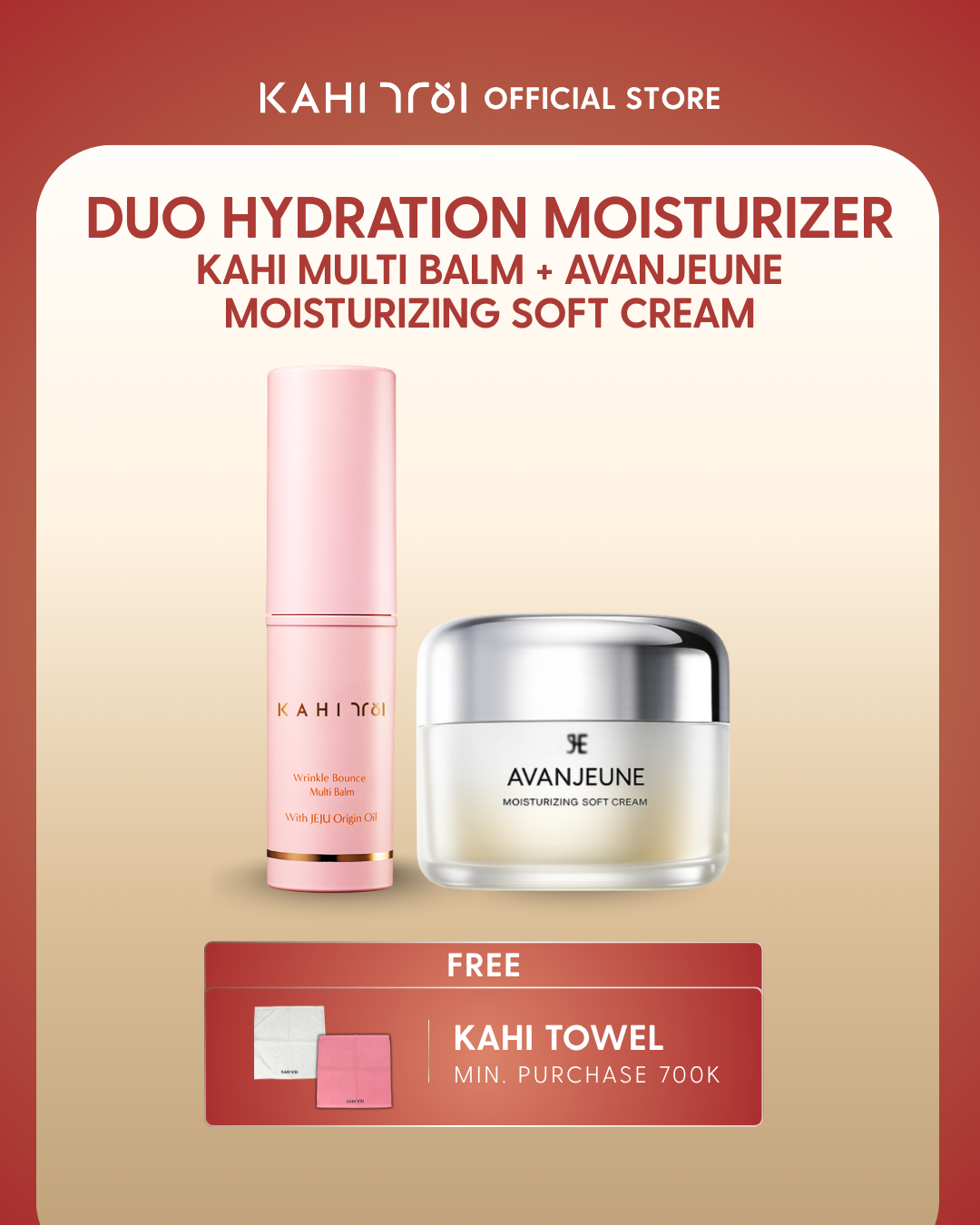 [Official] AVANJEUNE x KAHI Duo Hydration Moisturizer - AVANJEUNE Moisturizing Soft Cream 50ml + KAHI Multi Balm - Korean Skincare Bundle