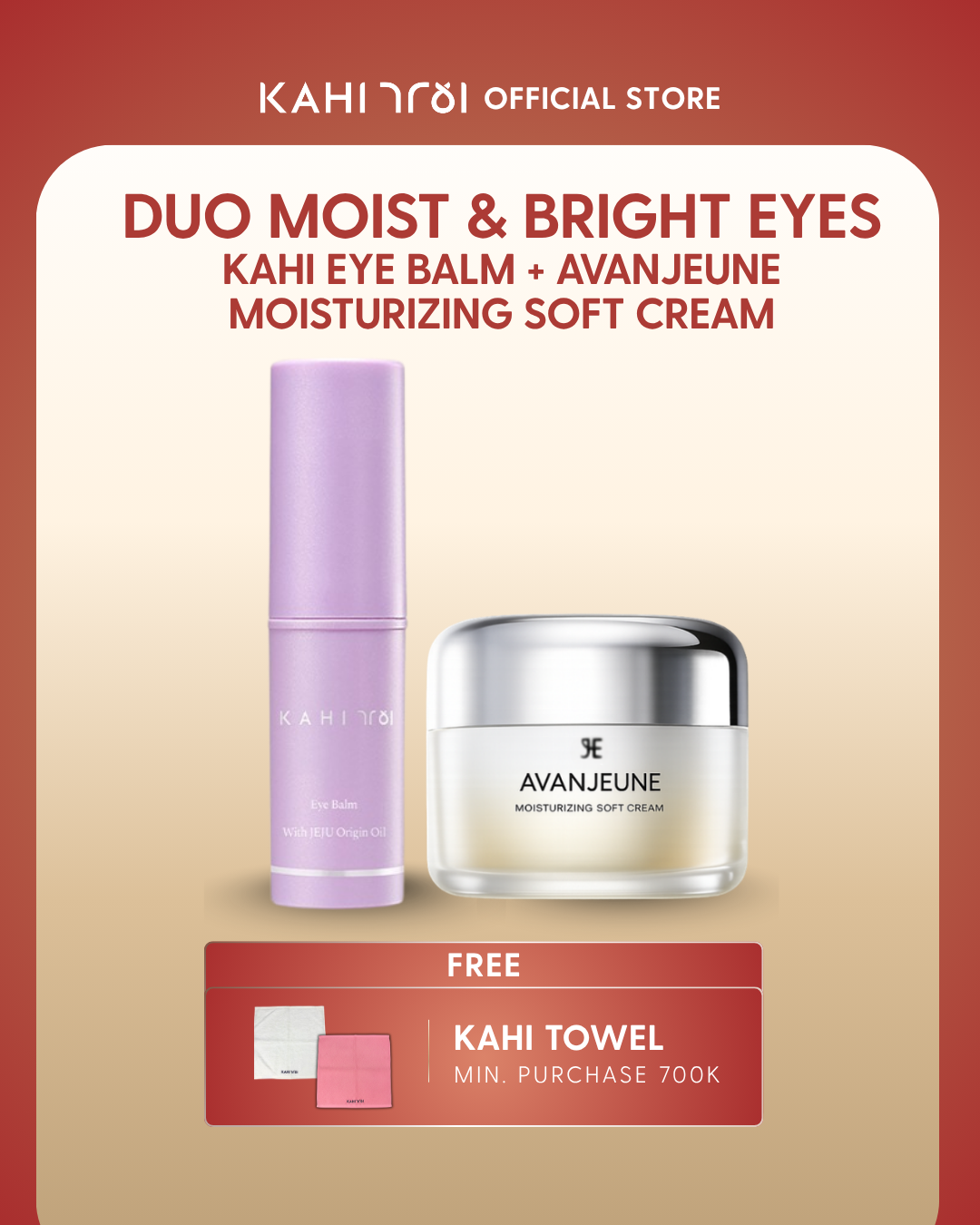 [Official] AVANJEUNE x KAHI Duo Moist & Bright Eyes - AVANJEUNE Moisturizing Soft Cream 50ml + KAHI Eye Balm - Korean Skincare Bundle