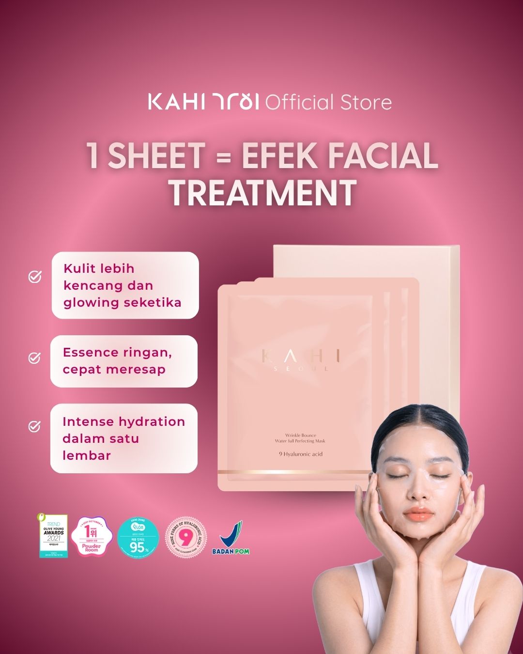 [Official] KAHI Wrinkle Bounce Waterfull Perfecting Mask — Intensive Hydration Sheet Mask