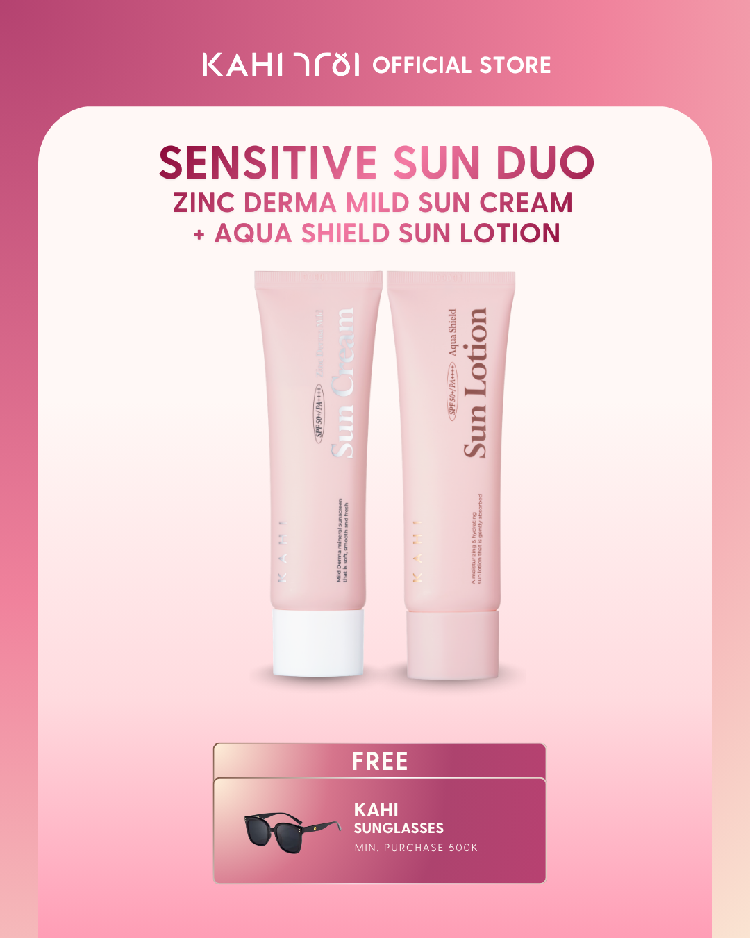 [Official] KAHI Sensitive Sun Duo Zinc Derma Mild Sun Cream + Aqua Shield Sun Lotion